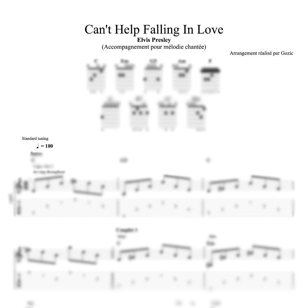 tablature floutee cant help falling in love 1 Tablature floutée de la seconde version de Can't Help Falling In Love de Elvis Presley