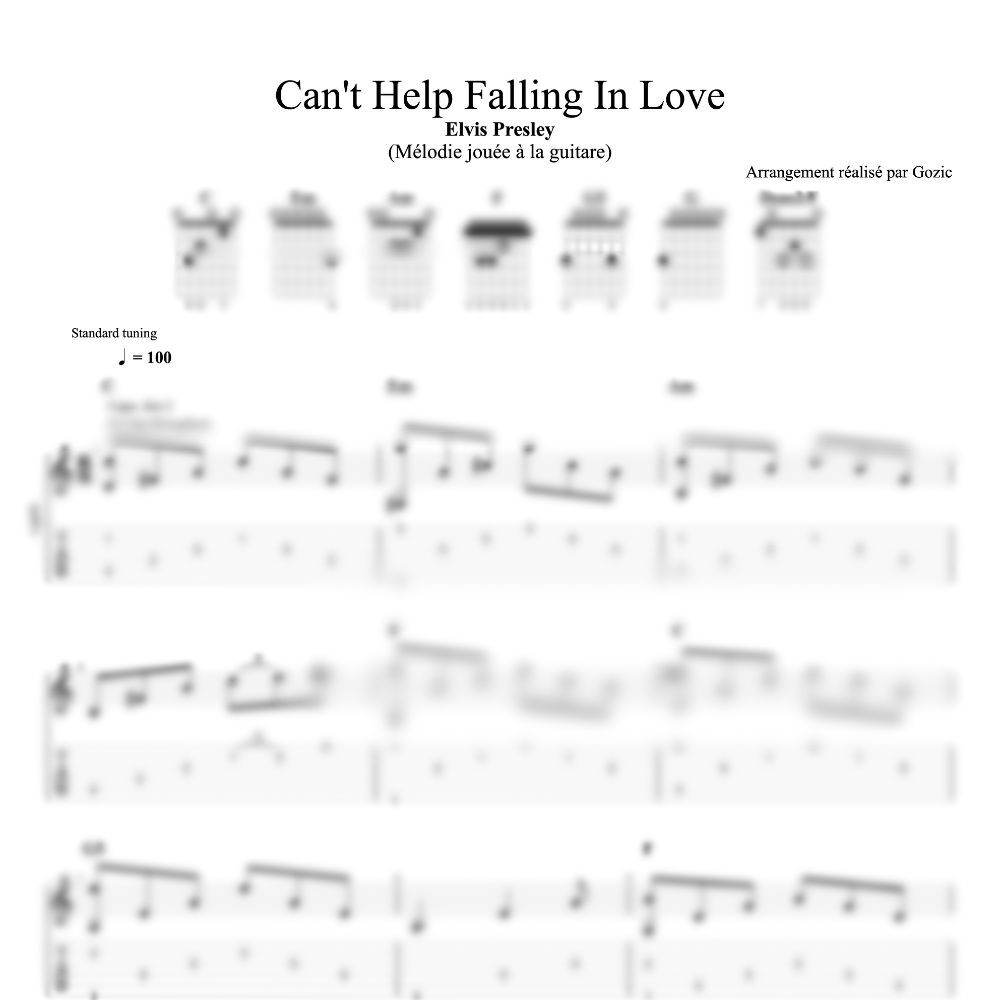 tablature floutee cant help falling in love 2 Tablature floutée de la première version de Can't Help Falling In Love de Elvis Presley