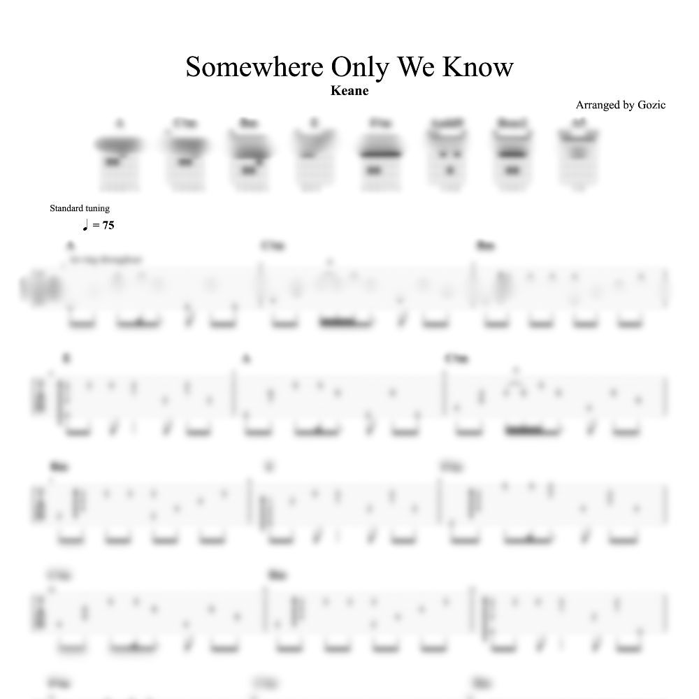 tablature floutee somewhere only we know keane Somewhere Only We Know - Keane
