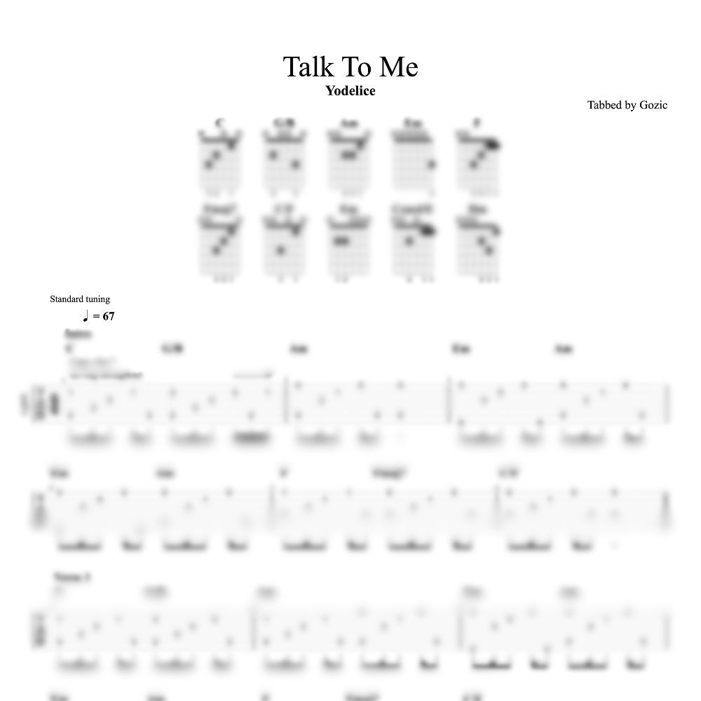 tablature floutee talk to me yodelice Talk To Me - Yodelice
