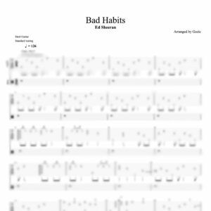 Tablature floutée de Bad Habits de Ed Sheeran