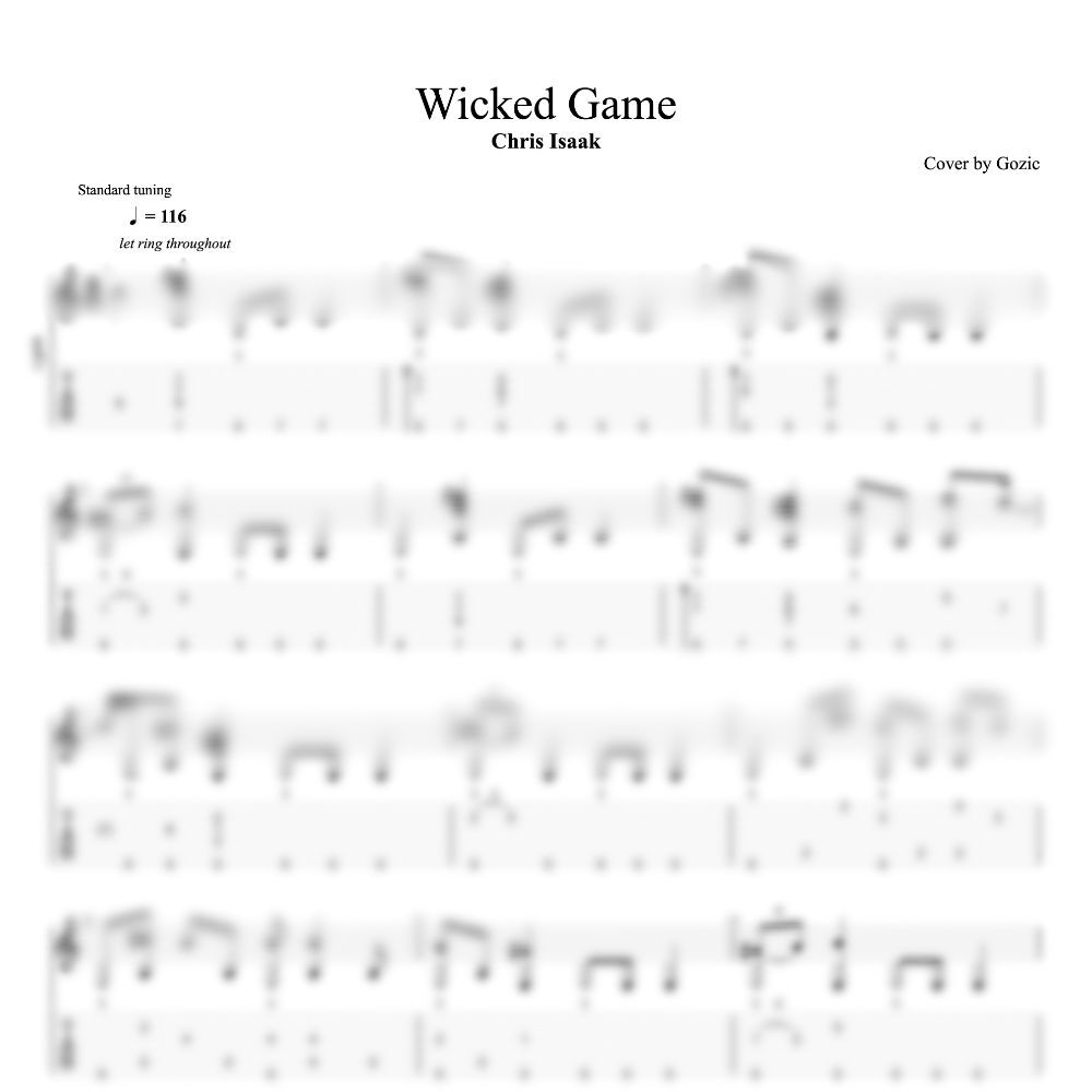 tablature floutee wicked game chris isaak Tablature floutée de Wicked Game de Chris Isaak